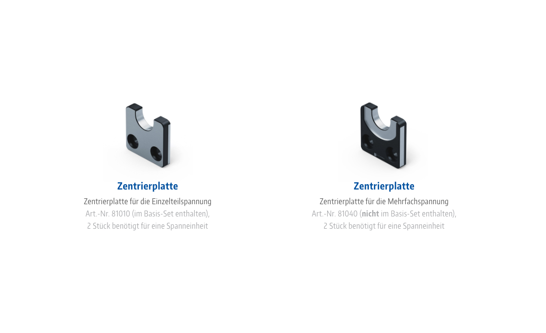 Verbindungsplatte Übersicht