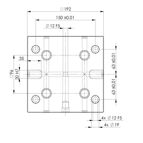 45763: Rasterplatte Quick•Point® 96 (Technische Zeichnung )