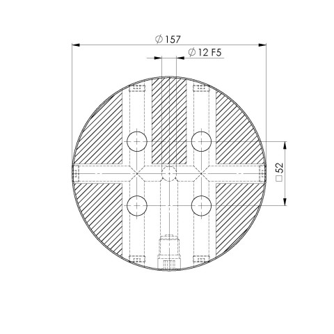 45901: Rundplatte Quick•Point® 52 (Technische Zeichnung )
