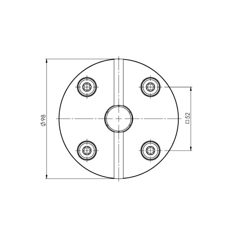 41032: Collet Chuck Preci•Point 52 (Technical drawing )