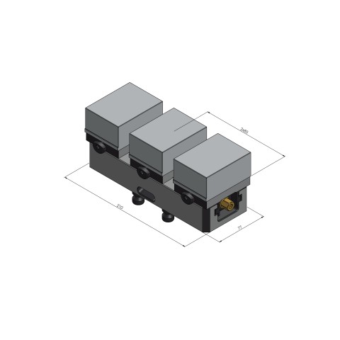 44200-TG77: Center Base Jaw + Spindle Avanti 77 (Technical drawing )