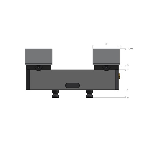 44255-125: Profile Clamping Vise Avanti 125 (Technical drawing )