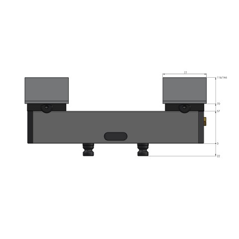 44305-125: Profile Clamping Vise Avanti 125 (Technical drawing )