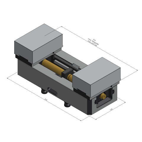 44305-125: Profile Clamping Vise Avanti 125 (Technical drawing )