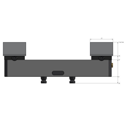 44355-125: Profile Clamping Vise Avanti 125 (Technical drawing )