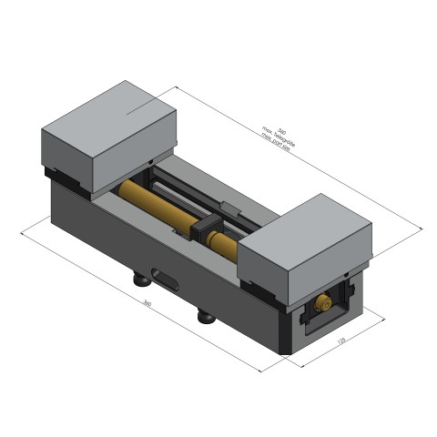 44355-125: Profile Clamping Vise Avanti 125 (Technical drawing )