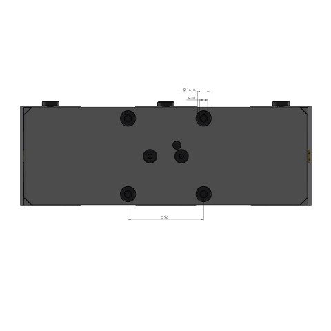 44355-TG125: Center Base Jaw + Spindle Avanti 125 (Technical drawing )