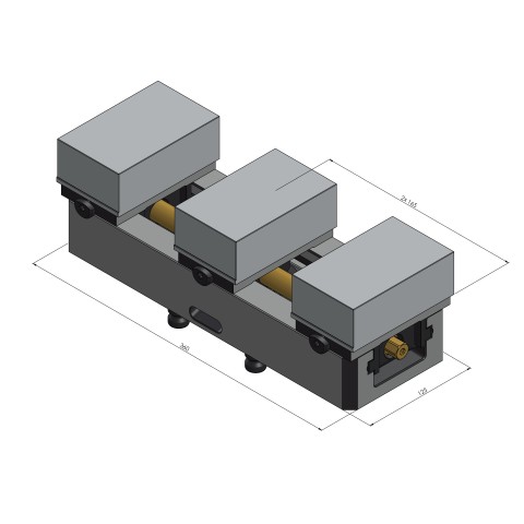 44355-TG125: Center Base Jaw + Spindle Avanti 125 (Technical drawing )