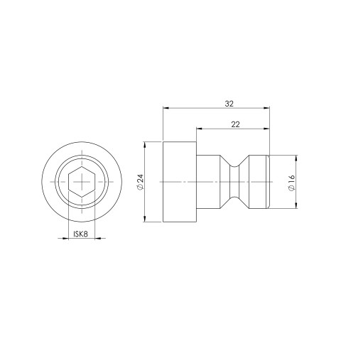 45270-10: Spacer Studs Quick•Point® 52 (Technical drawing )