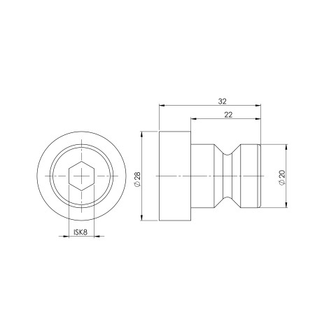 45570-10: Spacer Studs Quick•Point® 96 (Technical drawing )