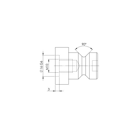 45570-10: Spacer Studs Quick•Point® 96 (Technical drawing )