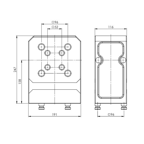 47548: Twin Base Quick•Point® 52/96 (Technical drawing )