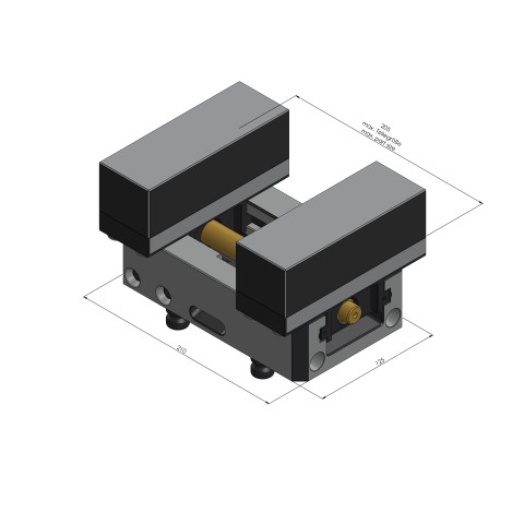 49100-125: Profile Clamping Vise Profilo 125 (Technical drawing )