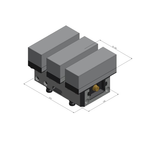 49100-TG125: Center Jaw + Spindle Profilo 125 (Technical drawing )