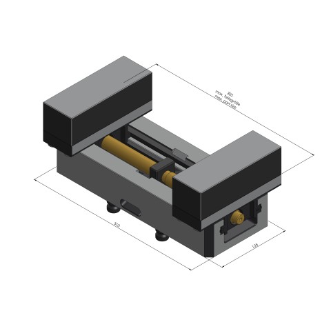 49200-125: Profile Clamping Vise Profilo 125 (Technical drawing )