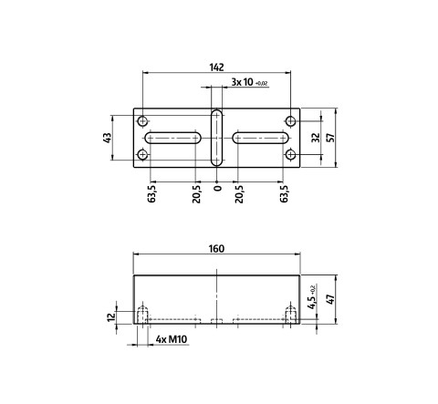 49258: Top Jaw Profilo 125 (Technical drawing )