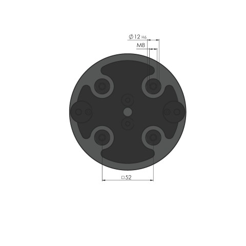 61085-46: HAUBEX 5-Axis Vise Makro•Grip® 77 (Technical drawing )