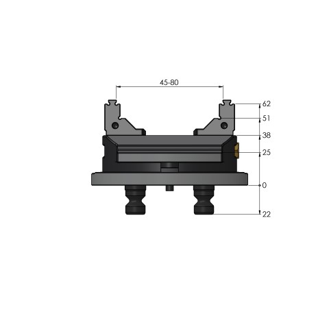 61085-46: HAUBEX 5-Axis Vise Makro•Grip® 77 (Technical drawing )