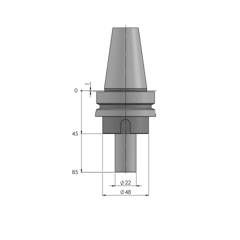 61500-BT40: Tool Holder HAUBEX  (Technical drawing )