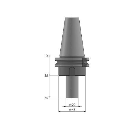 61500-SK40: Tool Holder HAUBEX  (Technical drawing )