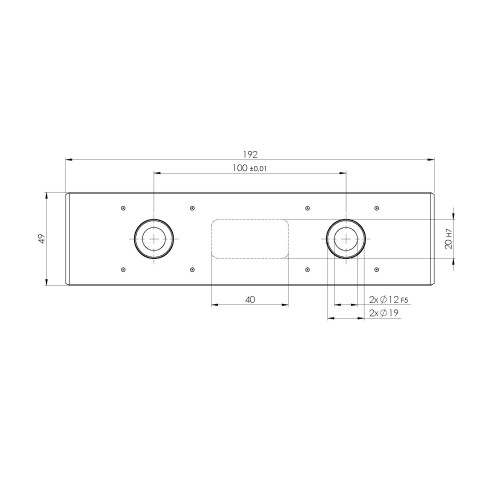 73195: Extension bar Quick•Point® Rail  (Technical drawing )