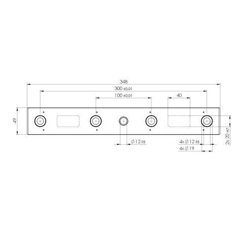 73345: Clamping bar Quick•Point® Rail  (Technical drawing )