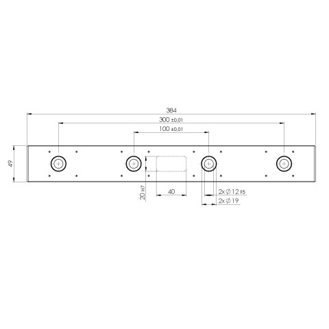 73385: Extension bar Quick•Point® Rail  (Technical drawing )