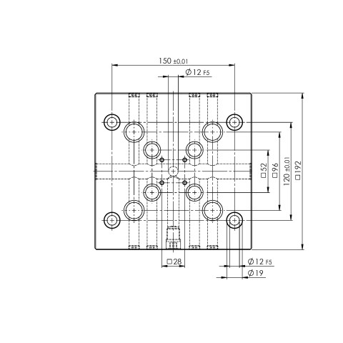 75748: Combo Grid Plate Quick•Point® 52/96 (Technical drawing )